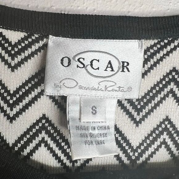 Oscar by Oscar De La Renta | Black/White Cardigan Sweater Size Small - Picture 2 of 5